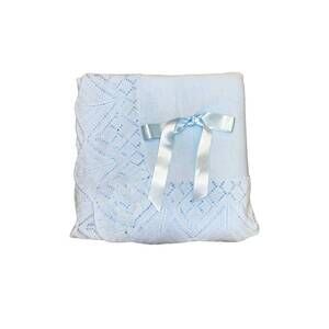NEW JULIANA baby knitted blanket in light blue